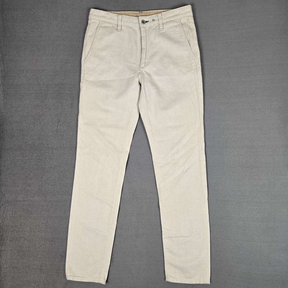 Rag & Bone Pants Mens 32x32 Fit 2 Mid Rise Hemp Blend Chino Trousers Ecru Beige